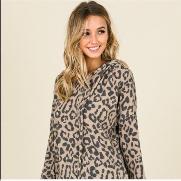 🛍 XL LAST ONE 🛍Leopard Long Sleeve Hoodie - Picture 4 of 6